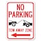 Signmission No Parking Tow-Away Zone W/ Left Arrow Heavy-Gauge Alum Rust Proof Parking, 18" x 24", A-1824-23607 A-1824-23607 - alternate 1